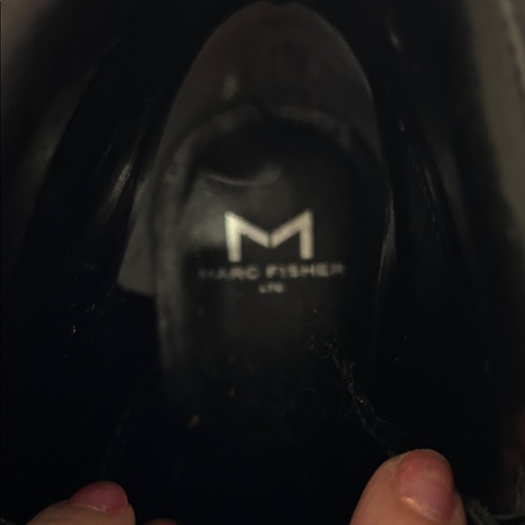 Marc Fisher Black Leather Combat Boots with Patterned Laces, Retails for $239 - Picture 2 of 12